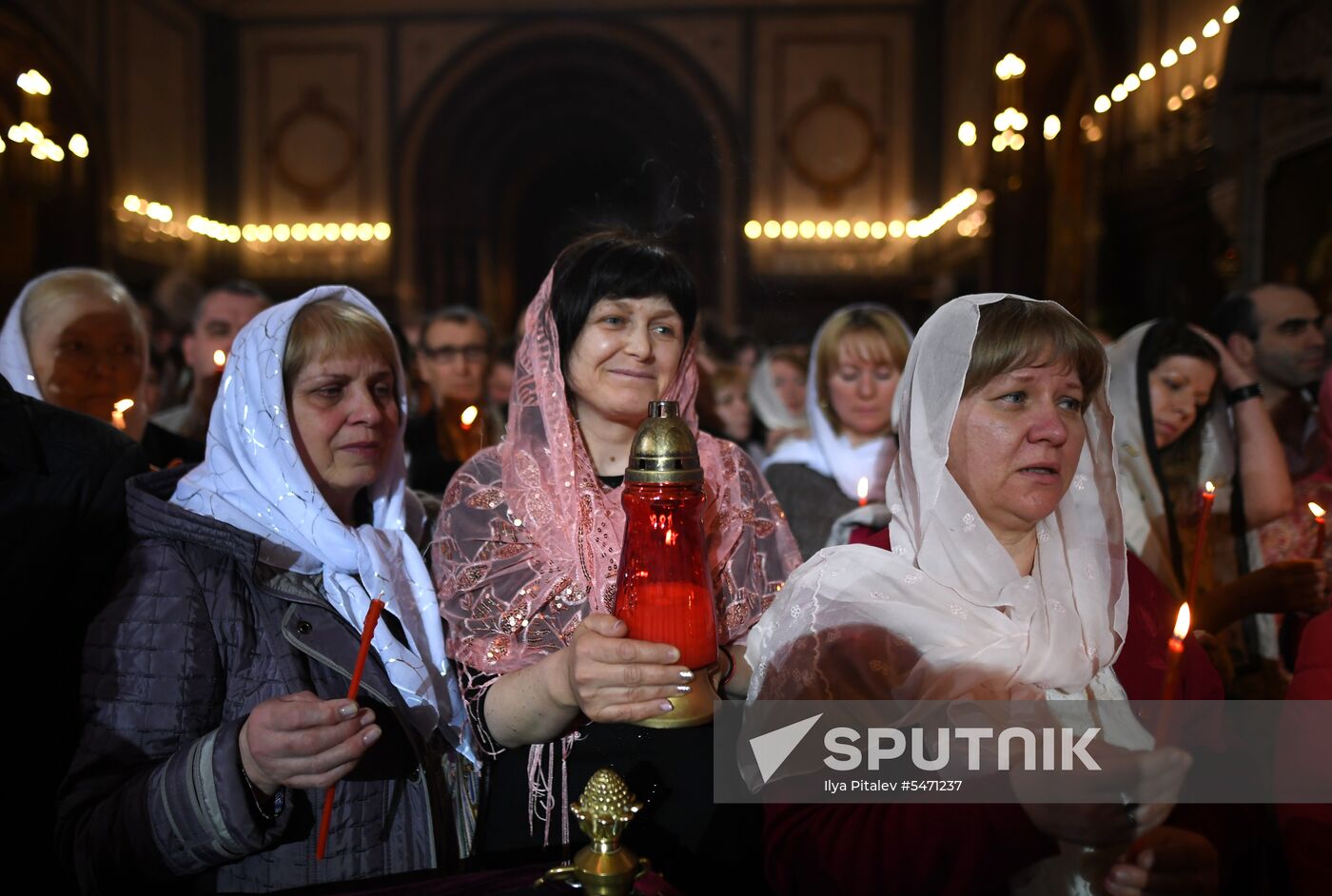 Easter service at the Christ the Savior Cathedral