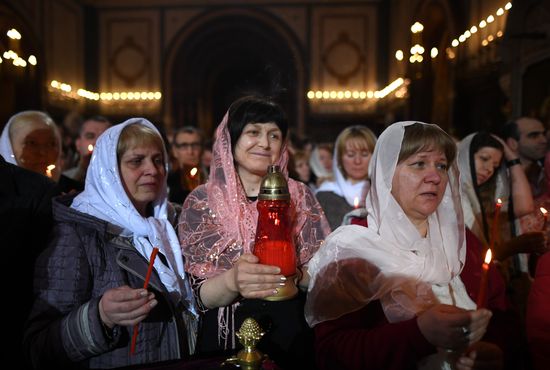 Easter service at the Christ the Savior Cathedral
