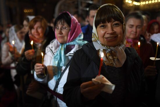 Easter service at the Christ the Savior Cathedral