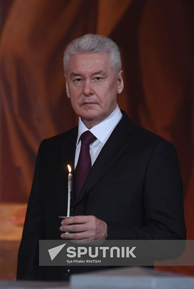 Easter service at the Christ the Savior Cathedral