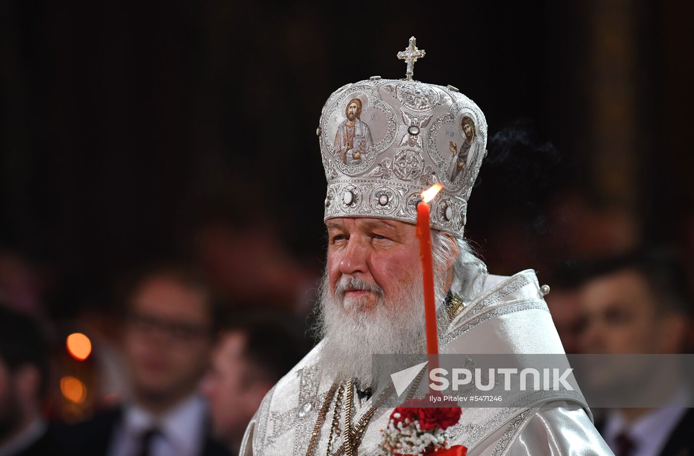 Easter service at the Christ the Savior Cathedral