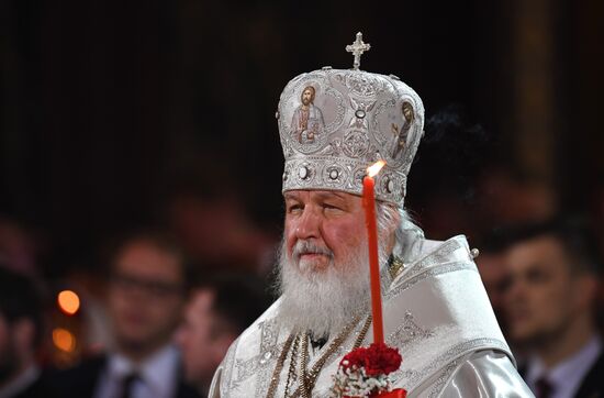 Easter service at the Christ the Savior Cathedral