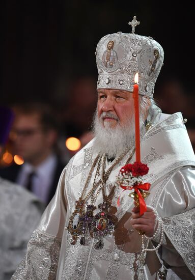 Easter service at the Christ the Savior Cathedral