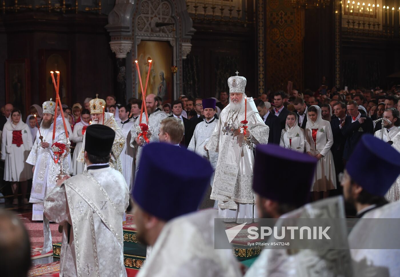 Easter service at the Christ the Savior Cathedral