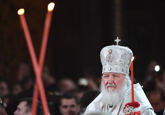 Easter service at the Christ the Savior Cathedral