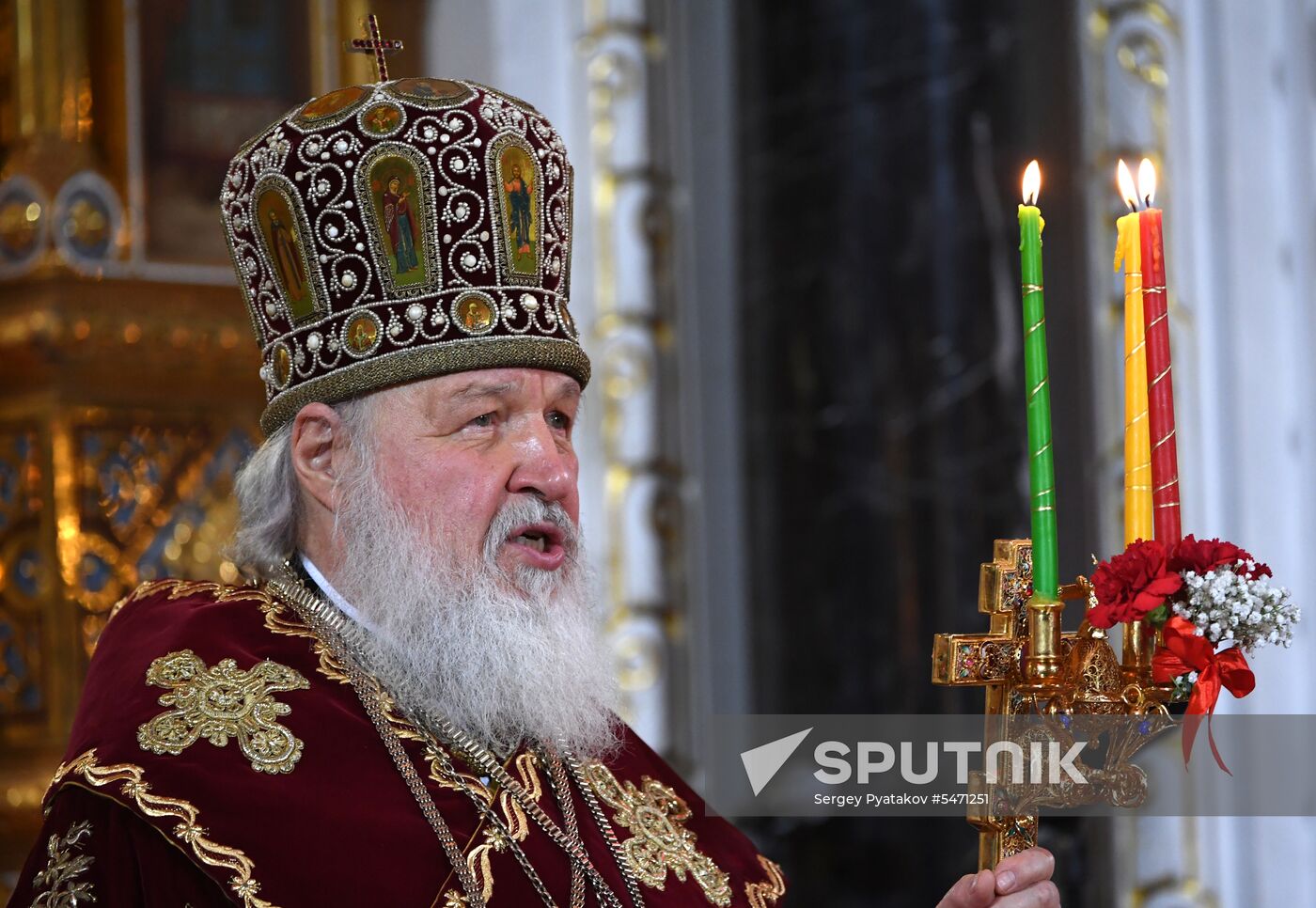 Easter service at the Christ the Savior Cathedral