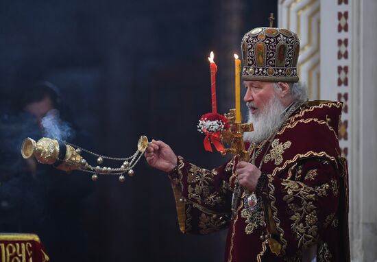 Easter service at the Christ the Savior Cathedral