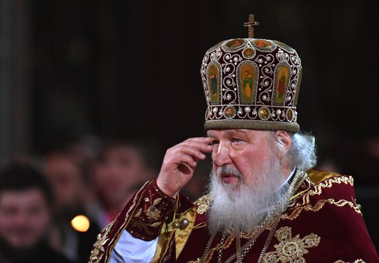 Easter service at the Christ the Savior Cathedral