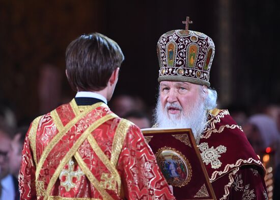 Easter service at the Christ the Savior Cathedral