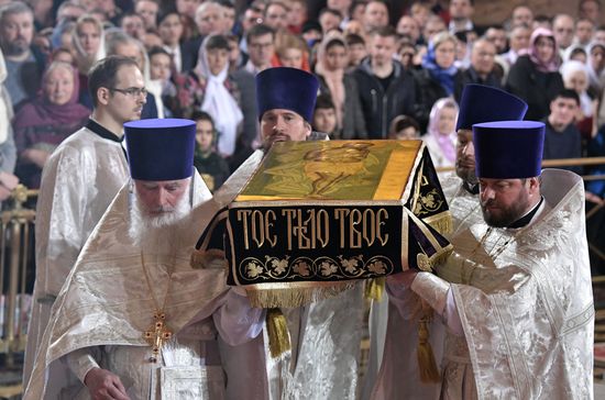 Easter service at the Christ the Savior Cathedral