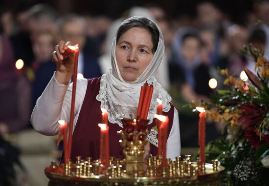 Easter service at the Christ the Savior Cathedral