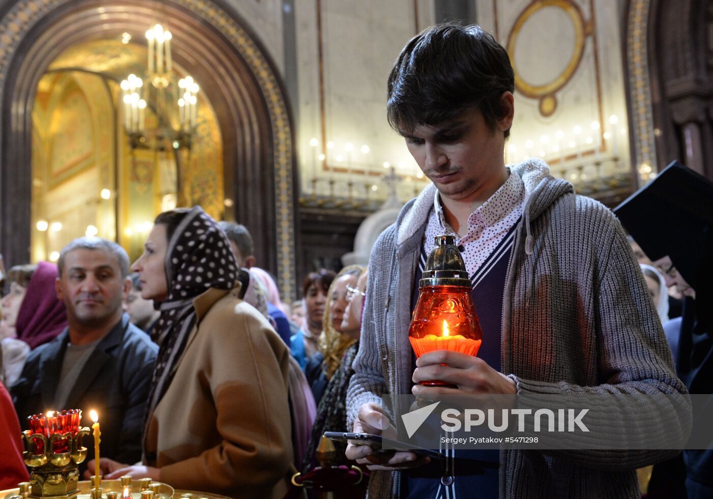 Easter service at the Christ the Savior Cathedral