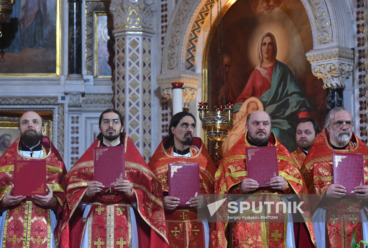 Easter service at the Christ the Savior Cathedral