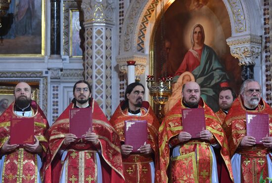 Easter service at the Christ the Savior Cathedral