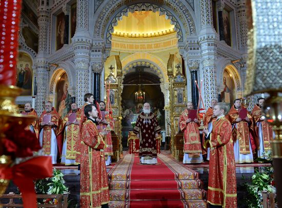 Easter service at the Christ the Savior Cathedral