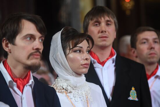 Easter service at the Christ the Savior Cathedral