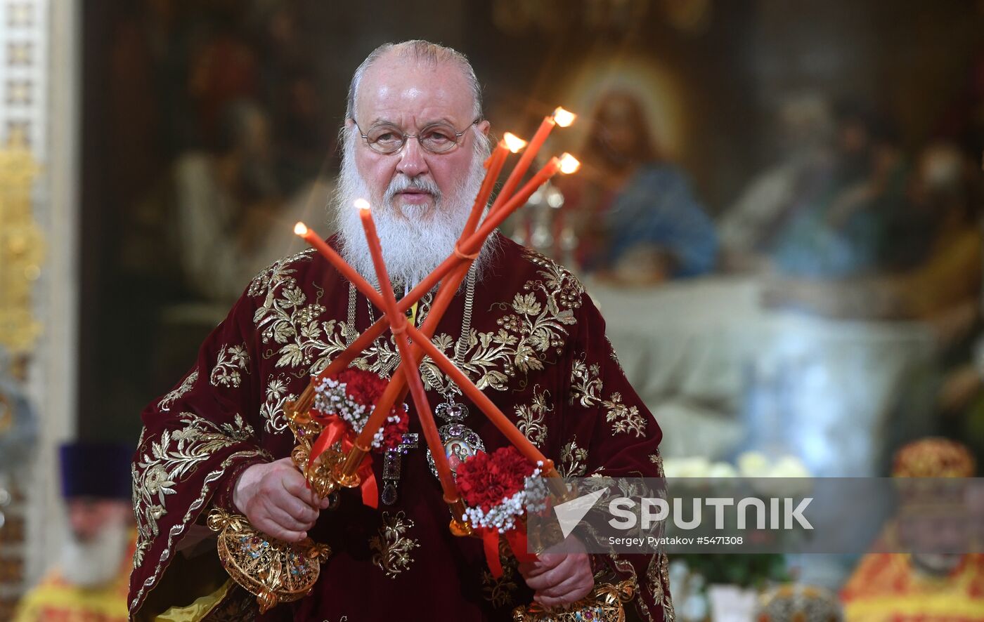 Easter service at the Christ the Savior Cathedral