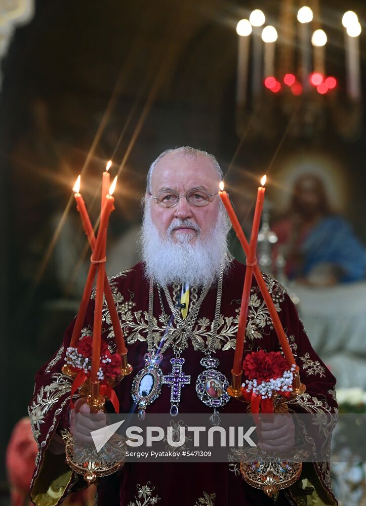 Easter service at the Christ the Savior Cathedral