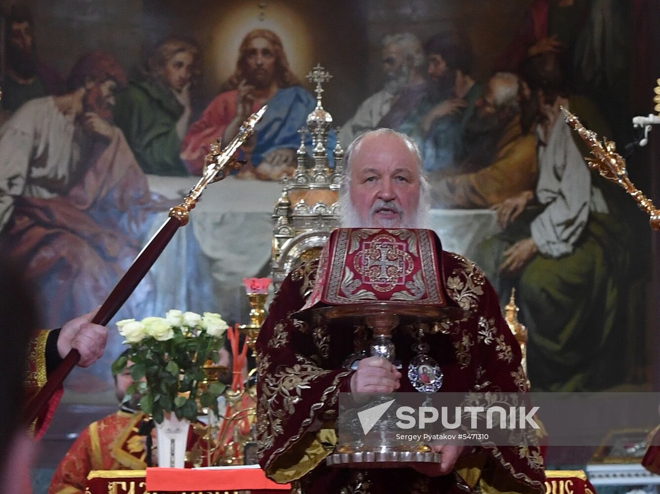 Easter service at the Christ the Savior Cathedral