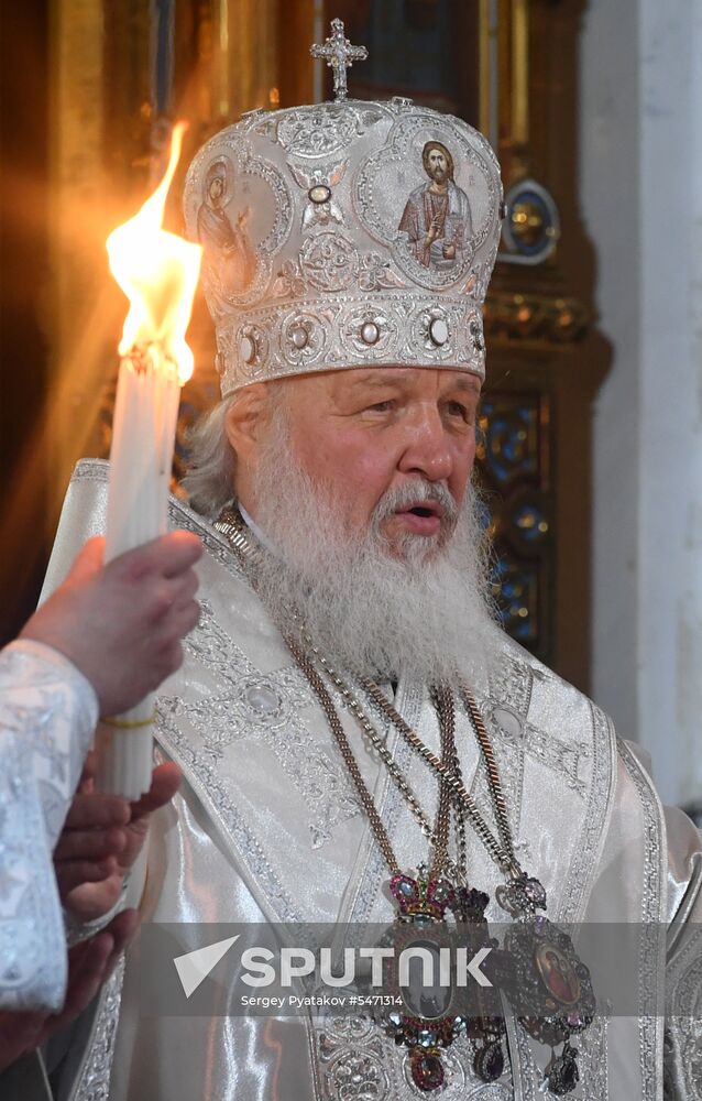 Easter service at the Christ the Savior Cathedral