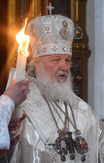 Easter service at the Christ the Savior Cathedral