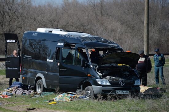 Road accident aftermath in Crimea