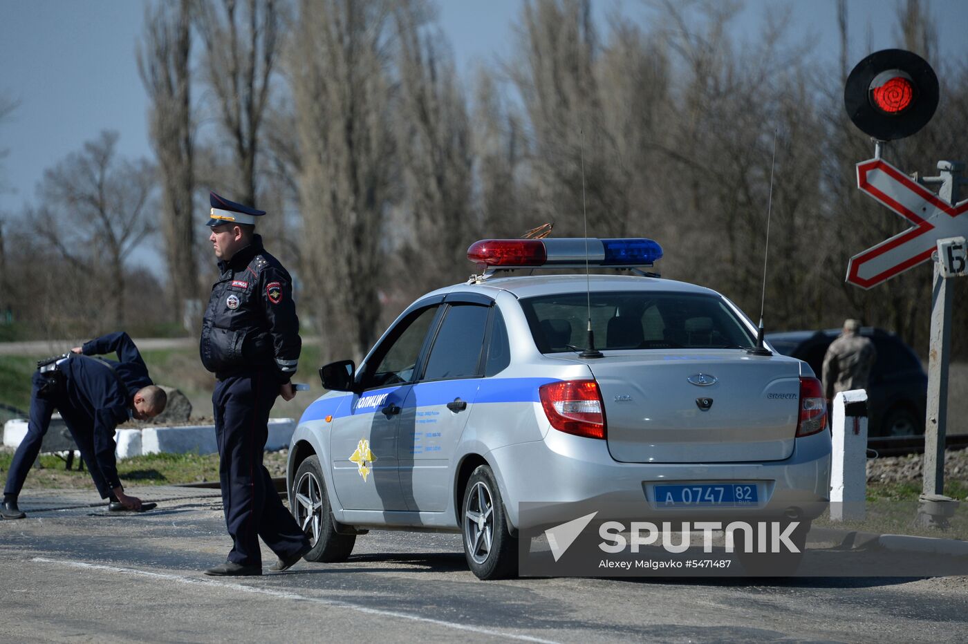 Road accident aftermath in Crimea