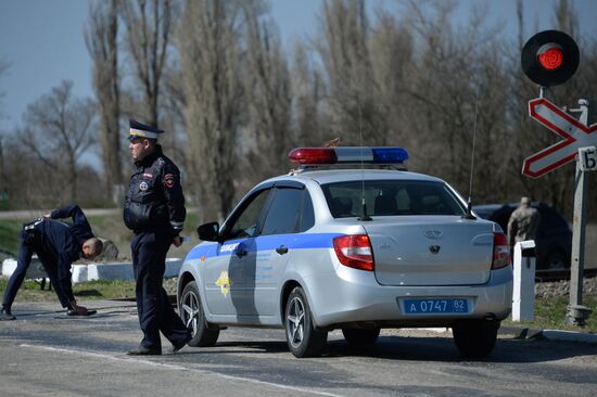 Road accident aftermath in Crimea