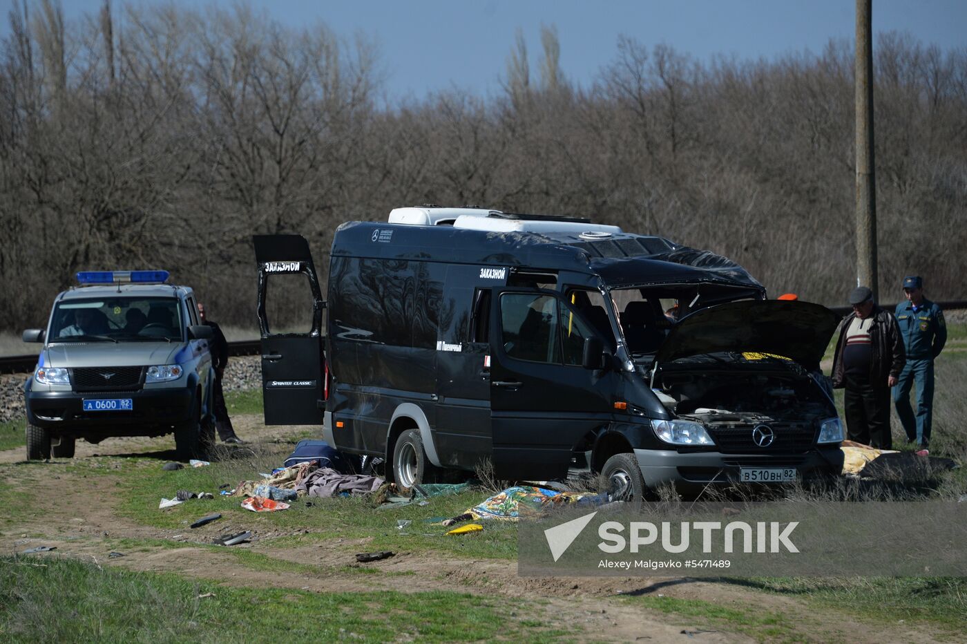 Road accident aftermath in Crimea