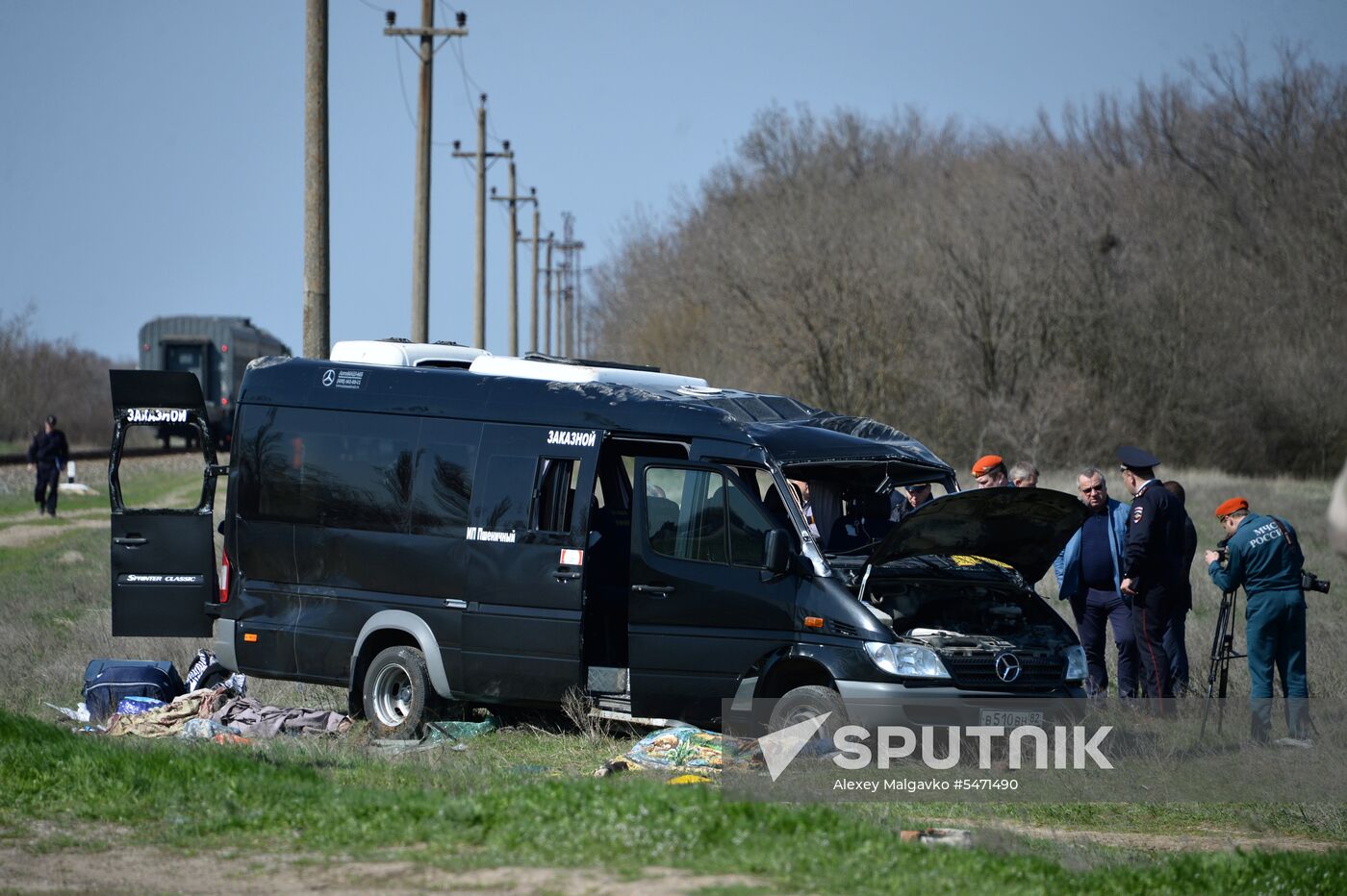 Road accident aftermath in Crimea