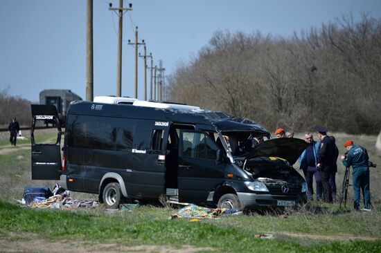 Road accident aftermath in Crimea