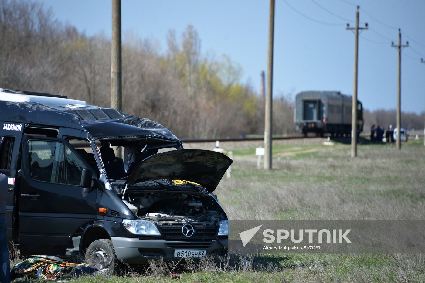 Road accident aftermath in Crimea