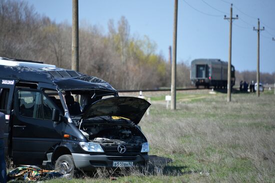 Road accident aftermath in Crimea