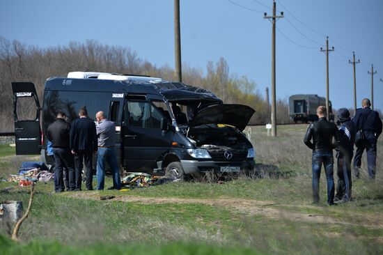 Road accident aftermath in Crimea