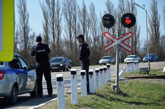Road accident aftermath in Crimea
