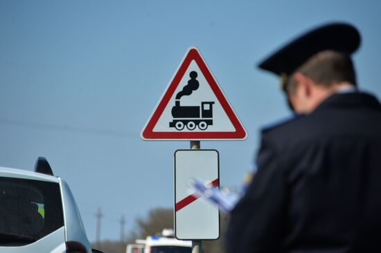 Road accident aftermath in Crimea