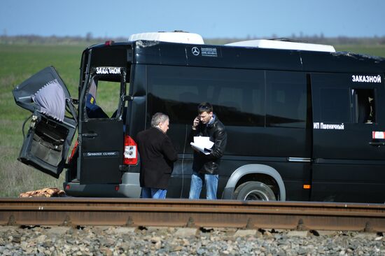 Road accident aftermath in Crimea