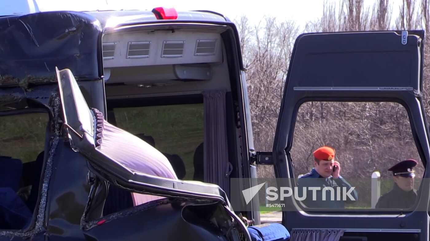 Road accident aftermath in Crimea