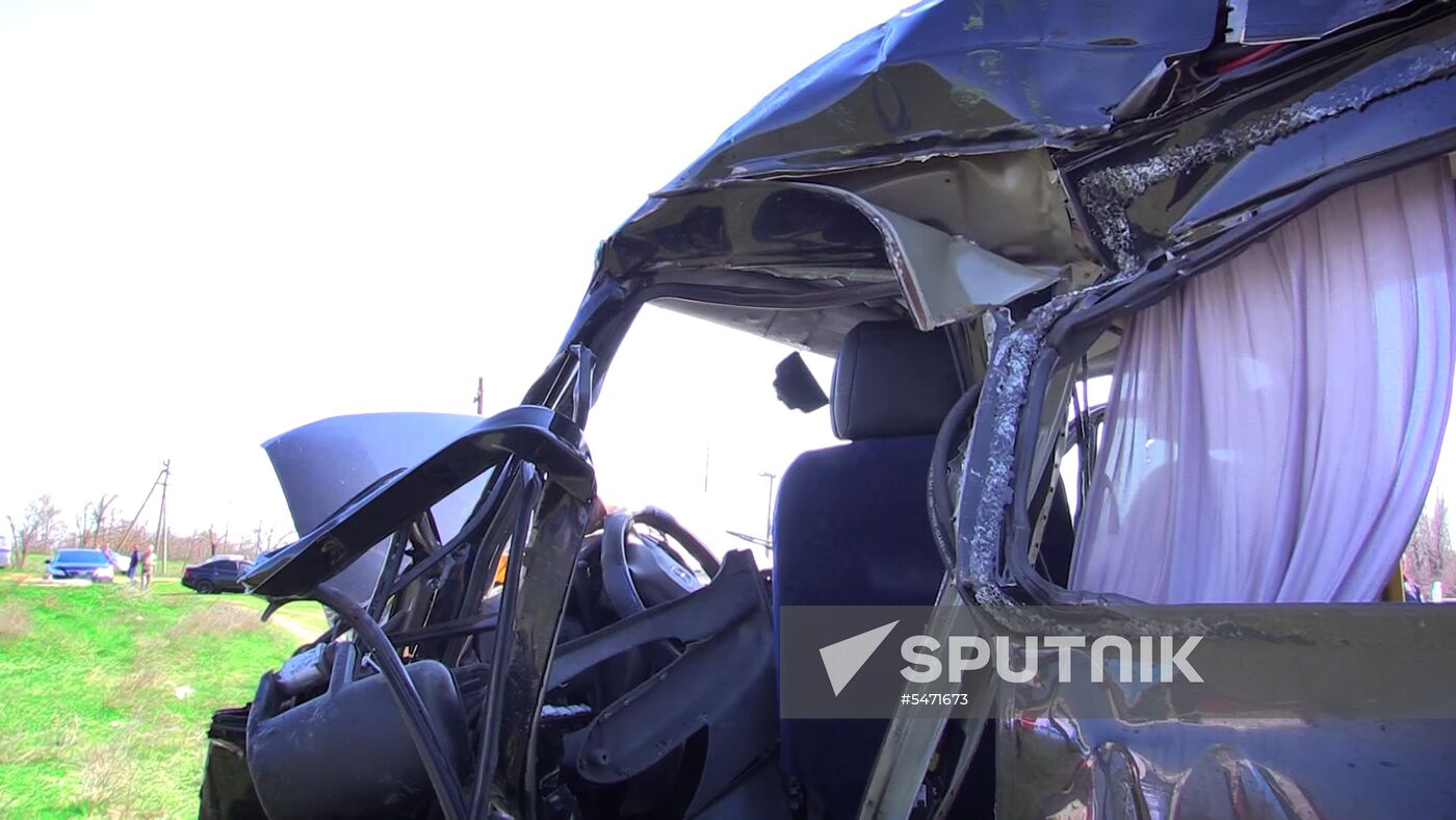 Road accident aftermath in Crimea
