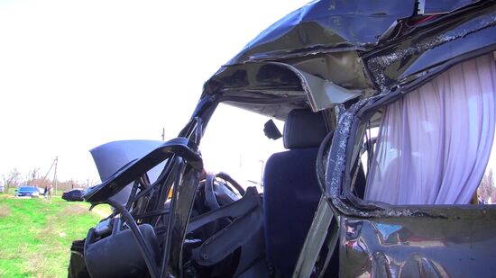 Road accident aftermath in Crimea