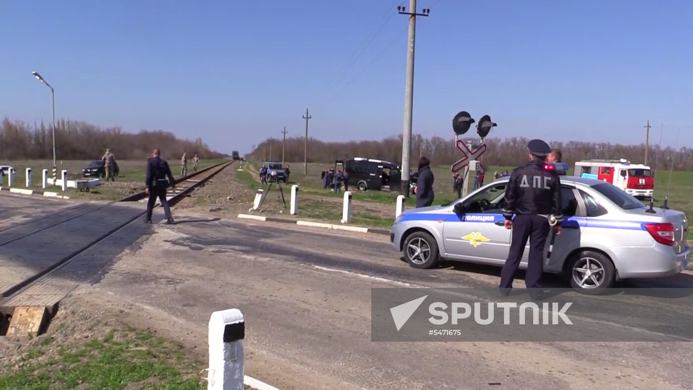 Road accident aftermath in Crimea