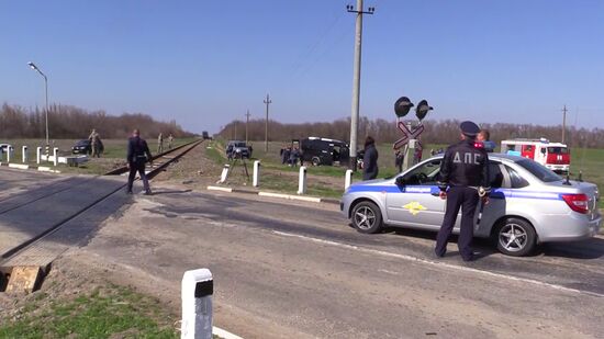Road accident aftermath in Crimea