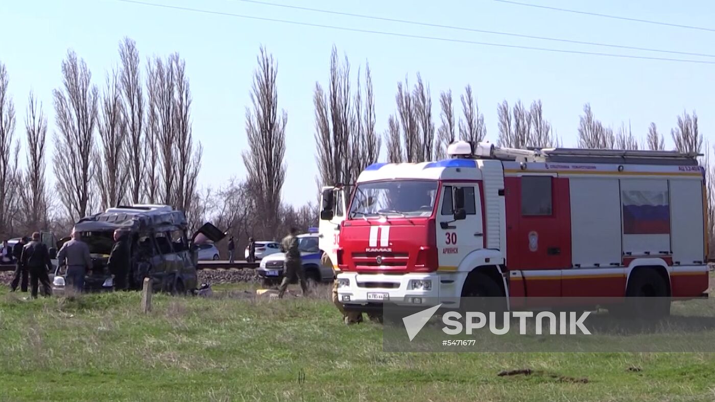 Road accident aftermath in Crimea