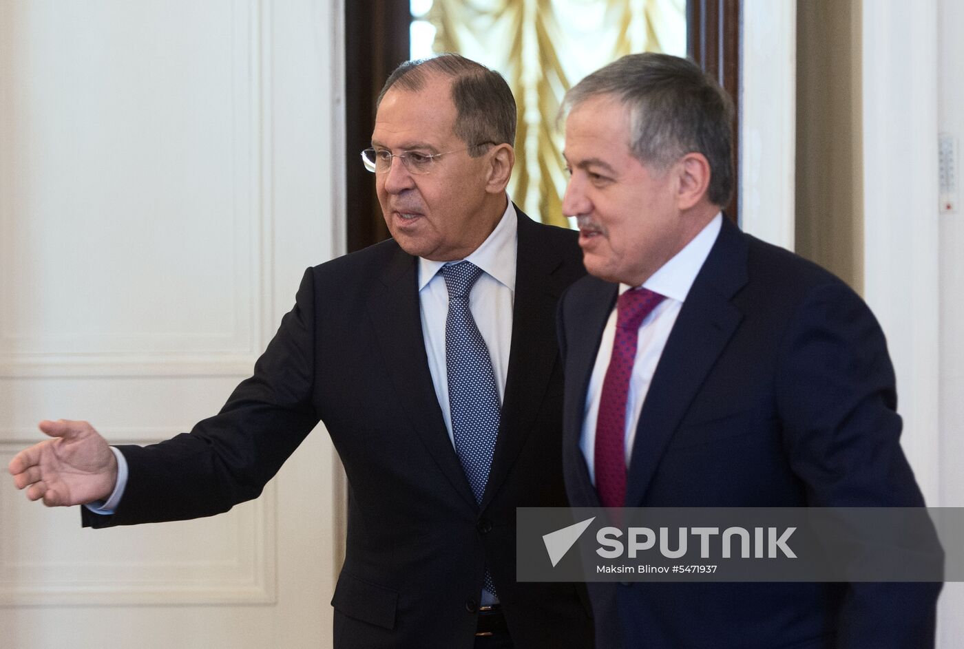 Russia's Foreign Minister Sergei Lavrov meets with his Tajikistan's counterpart Sirodjidin Aslov