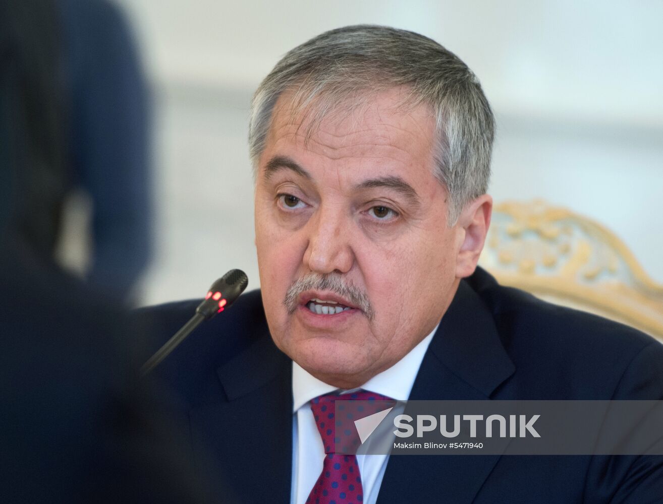 Russia's Foreign Minister Sergei Lavrov meets with his Tajikistan's counterpart Sirodjidin Aslov