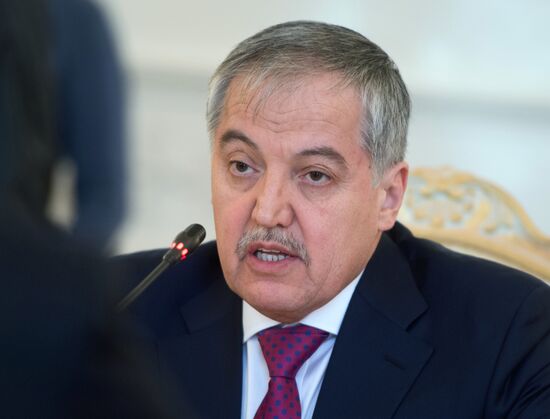 Russia's Foreign Minister Sergei Lavrov meets with his Tajikistan's counterpart Sirodjidin Aslov