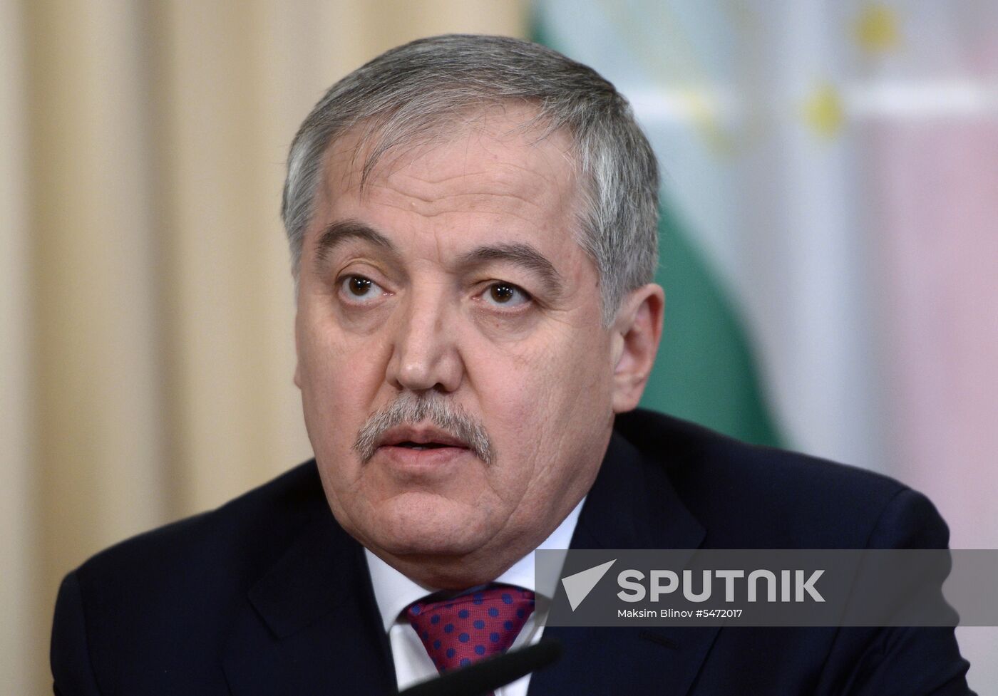 Russia's Foreign Minister Sergei Lavrov meets with his Tajikistan's counterpart Sirodjidin Aslov