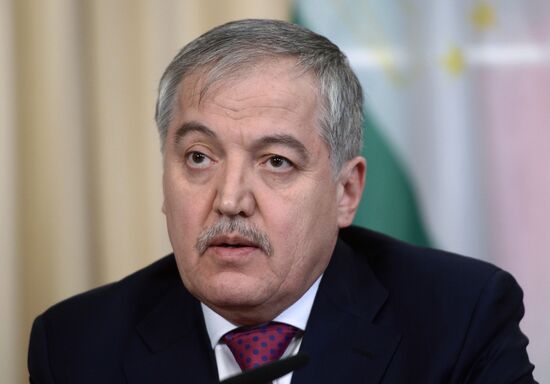 Russia's Foreign Minister Sergei Lavrov meets with his Tajikistan's counterpart Sirodjidin Aslov