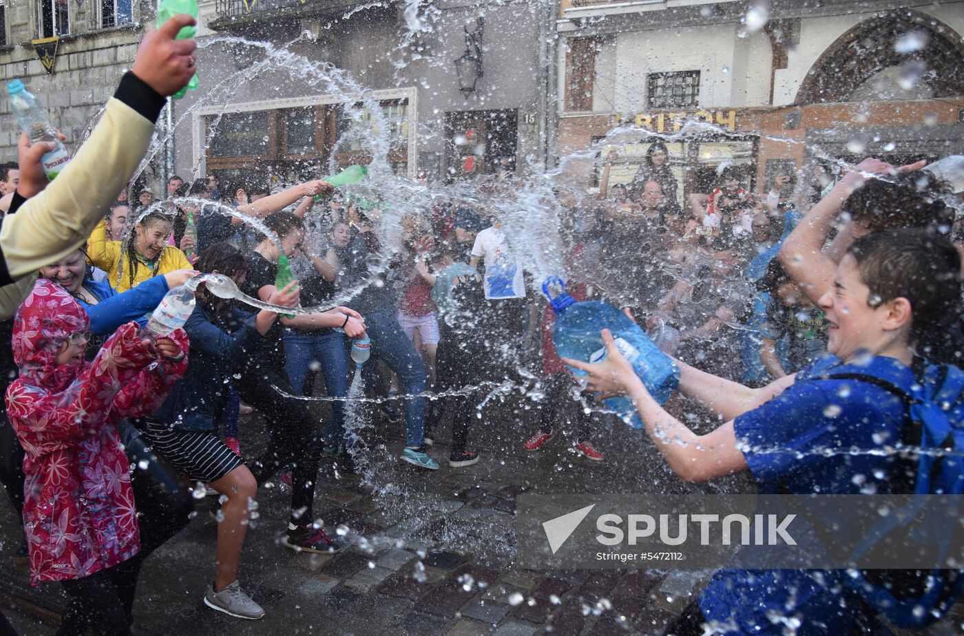 Monday water festival in Lvov