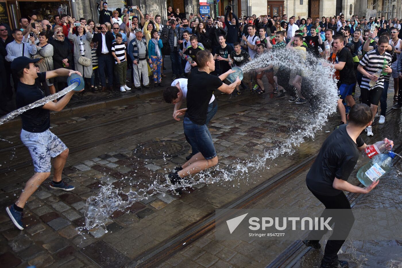Monday water festival in Lvov